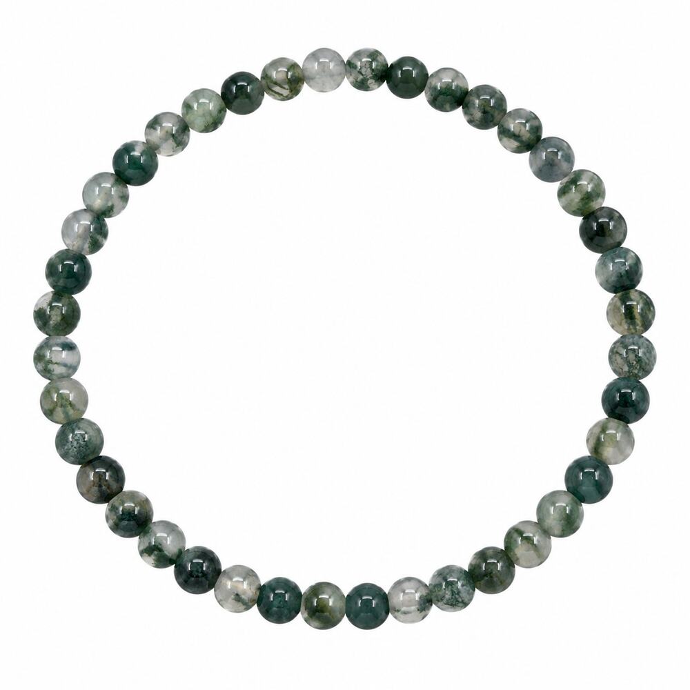 4MM Green Moss Agate Bracelet